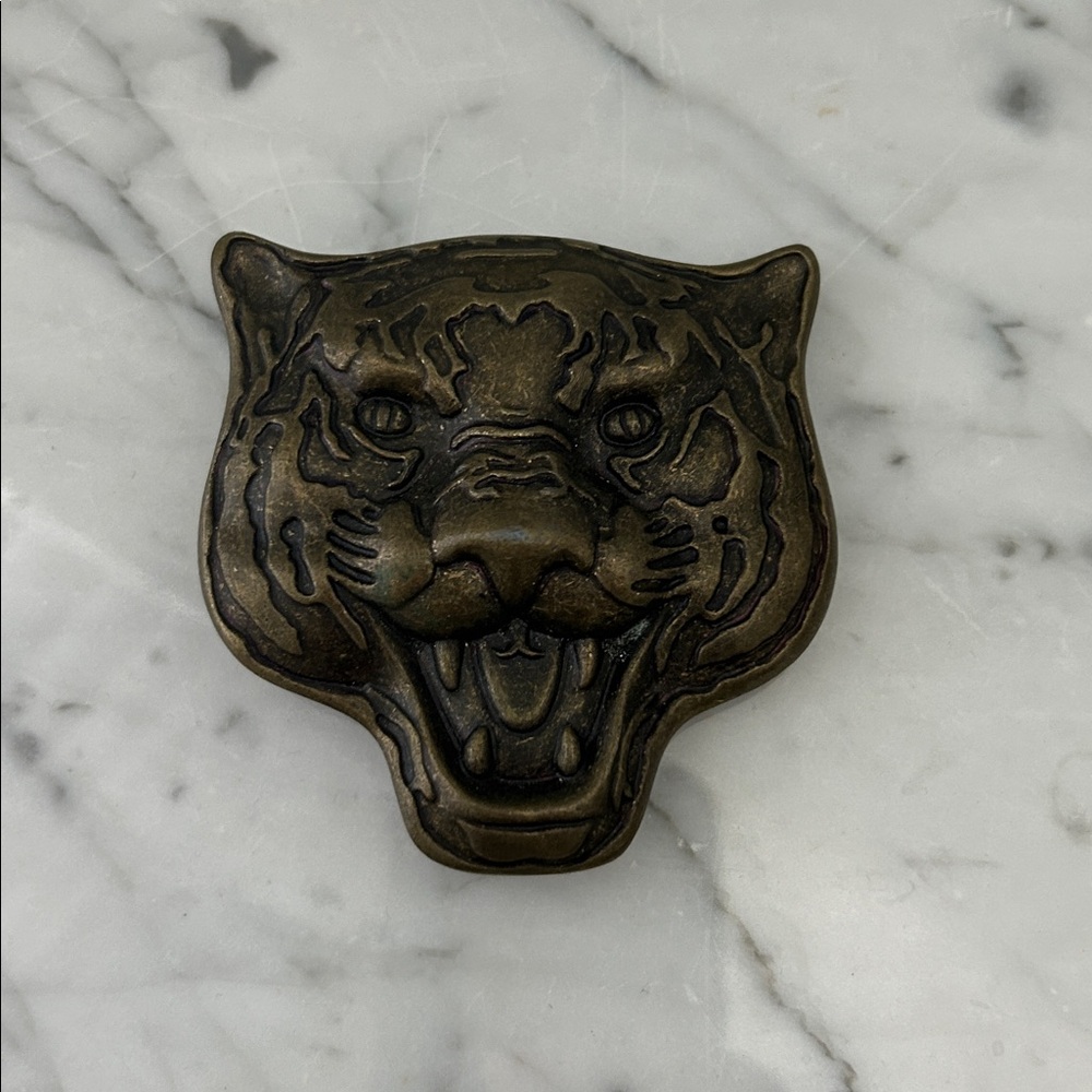 Nixon Bronze Tiger Head Belt Buckle